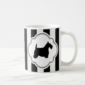 Caneca De Café Scottie branco do preto da listra