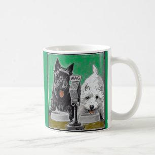 Caneca De Café Scottie dog Blackie and Whitie na rádio
