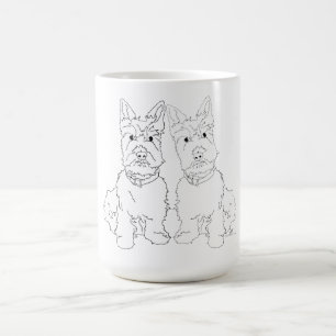 Caneca De Café Scottie Dog Duo