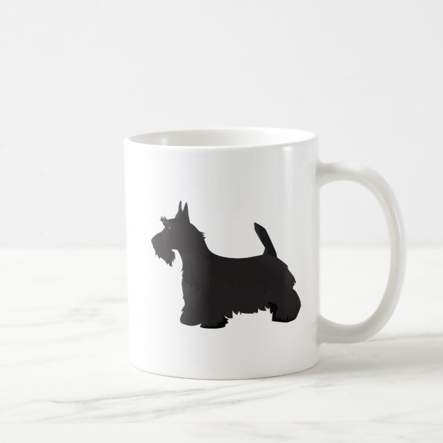 Caneca De Café Scottie Scottish Terrier Basic Breed SIlhouette (Direita)