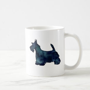 Caneca De Café Scottie Terrier Black Watercolor Silhouette