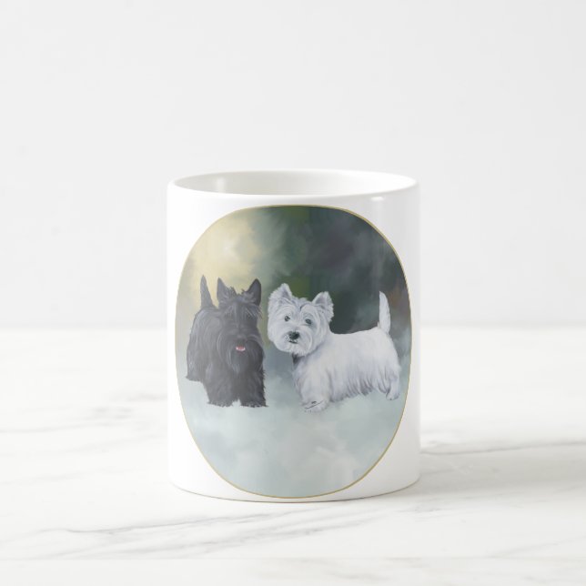Caneca De Café Scottie Westie Inverno (Centro)