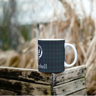 Caneca De Café Scottish Campbell Crest Crachá & Tartan 