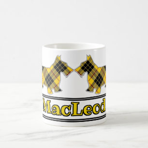 Caneca De Café Scottish Cheer Clan MacLeod Tartan Scottie Dogs