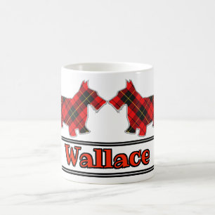 Caneca De Café Scottish Cheer Clan Wallace Tartan Scottie Dogs