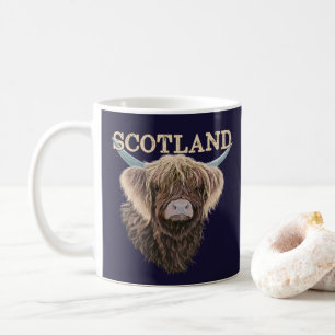 Caneca De Café Scottish Highland Cow With Scotland Slogan