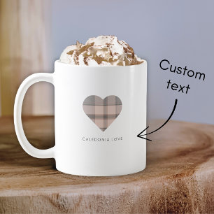 Caneca De Café Scottish Tartan Heart