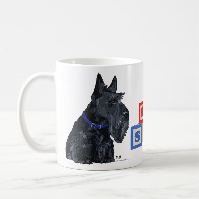 Caneca De Café Scottish Terrier com Coleira Azul (Esquerda)