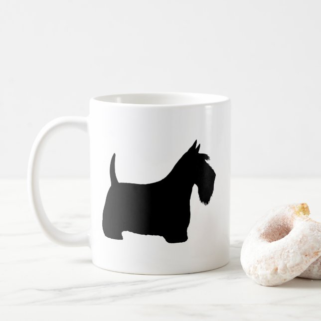 Caneca De Café Scottish Terrier Scottie Dogs Silhouettes (Com Donut)