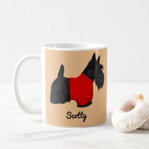 Caneca De Café Scottish Terrier (Scotty Dog) em Red Sweater