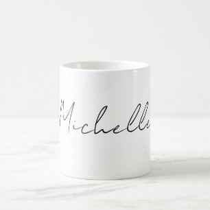 Caneca De Café Script Classy Na moda adicione seu nome