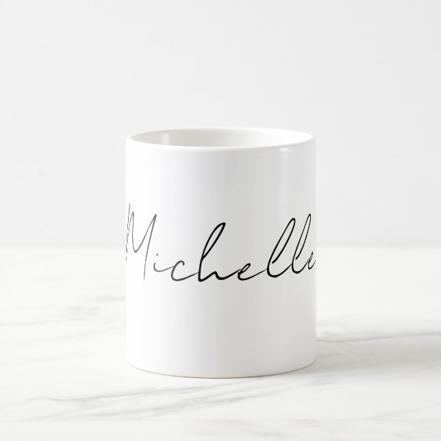 Caneca De Café Script Classy Na moda adicione seu nome (Centro)