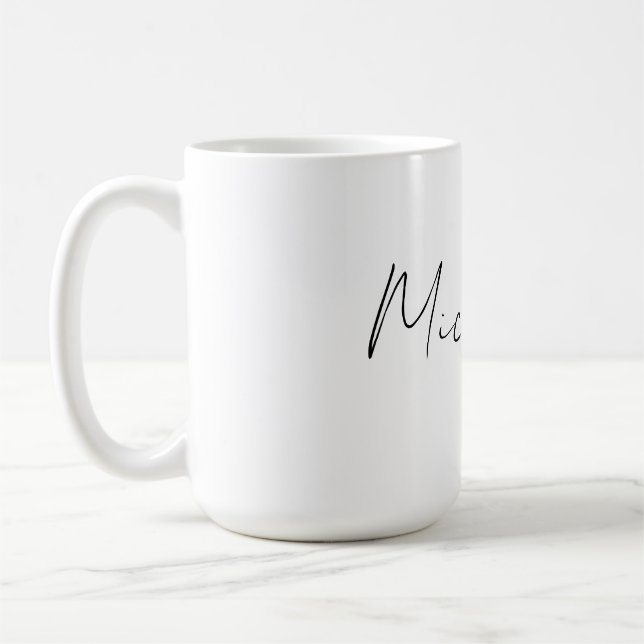 Caneca De Café Script Classy Na moda adicione seu nome (Esquerda)