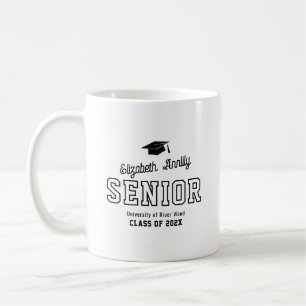 Caneca De Café Script de Ano Personalizado para Faculdade de Pós-