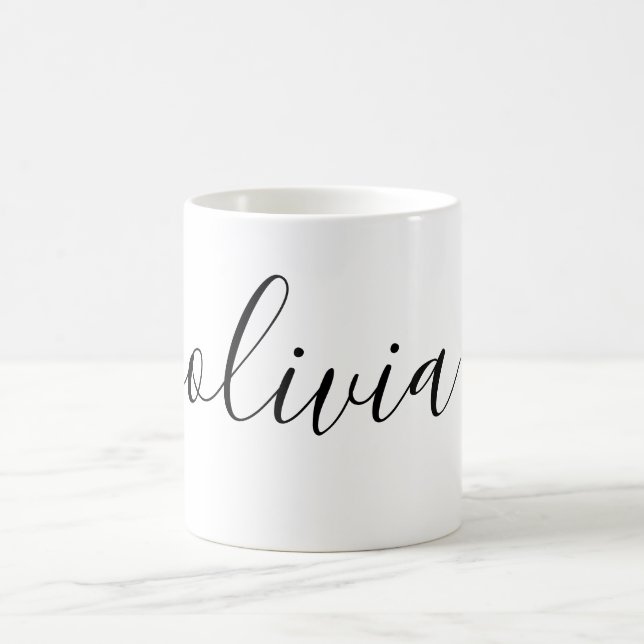 Caneca De Café Script de Assinatura Personalizada Simples (Centro)