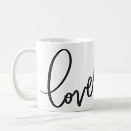 Caneca De Café Script de Caligrafia Manuscrita amor