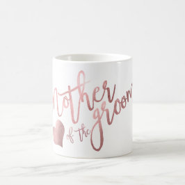 Caneca De Café Script Dourado da Mãe do Groom/Faux do PixDezines