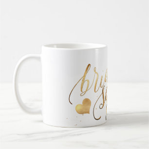 Caneca De Café Script Dourado de Esquadrão Bride PixDezines/Faux