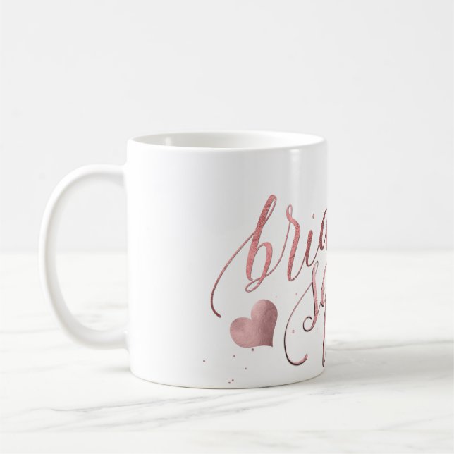 Caneca De Café Script Dourado do Quadrado Bride do PixDezines/Fau (Esquerda)