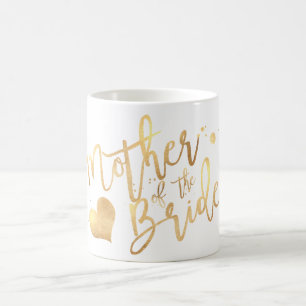 Caneca De Café Script Dourado PixDezines da Mãe de Noiva/Faux