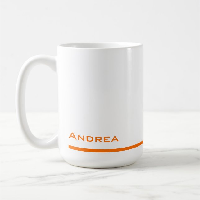 Caneca De Café Script Laranja Personalizado de Graduação Moderna (Esquerda)