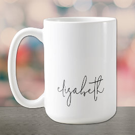 Caneca De Café Script Minimalista do Nome na moda