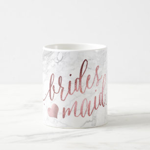 Caneca De Café Script PixDezines Bridesmaid/Faux Rosa Dourado/Mod