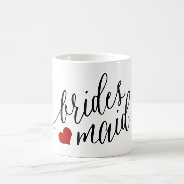 Caneca De Café Script PixDezines Bridesmaid/Heart/Modern (Centro)