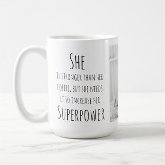 Caneca De Café Script Preto | Citação Engraçada| Uma Foto