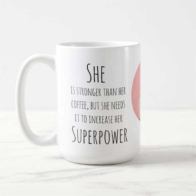 Caneca De Café Script Preto | Citação Engraçada| Uma Foto (Esquerda)