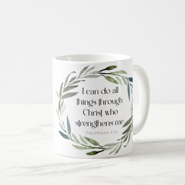 Caneca De Café Scripting Mug | Philippians 4:13 (Frente Esquerda)