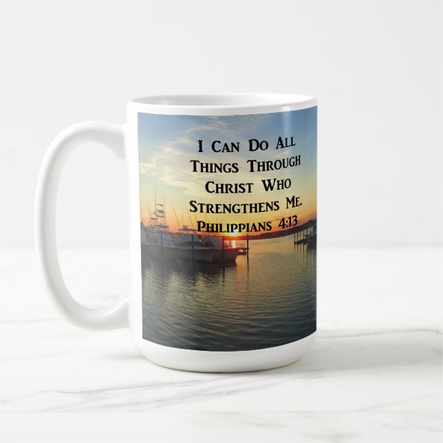 CANECA DE CAFÉ SCRIPTURE 4:13 DOS FILIPÍPCIOS DE RETIRADA (Esquerda)