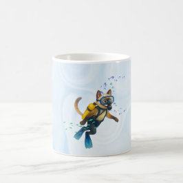 Caneca De Café Scuba Cat is diving  Underwater 