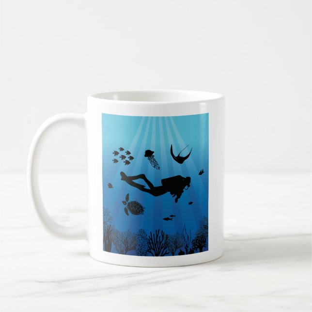Caneca De Café Scuba Diver Underwater Sealife (Esquerda)