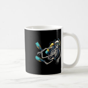 Caneca De Café Scuba Merging Halloween Skeleton Scuba Diver