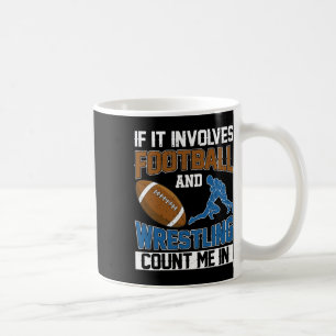 Caneca De Café Se Envolve Futebol Americano e Luta Livre, Conte C