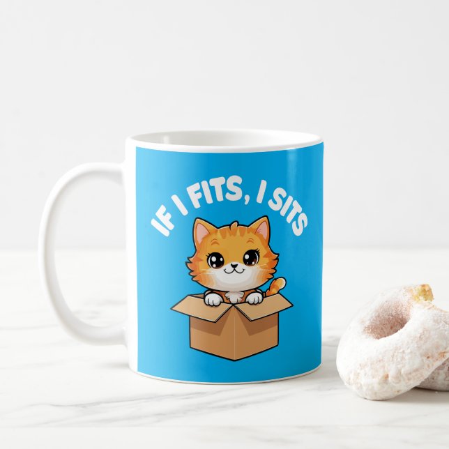 Caneca De Café Se Eu Ajustado Sentar Um Gato Engraçado (Com Donut)