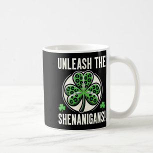 Caneca De Café Se Eu Shenan Mal Shenanigan Leopardo Shamrock Mulh