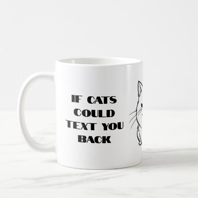Caneca De Café Se Os Gatos Puderem Enviar Uma Mensagem (Esquerda)