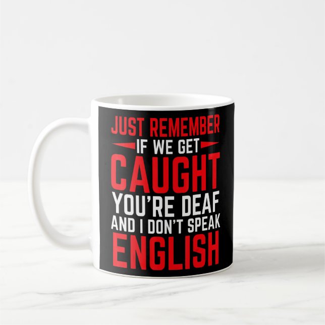 Caneca De Café Se somos apanhados, não falo inglês (Esquerda)