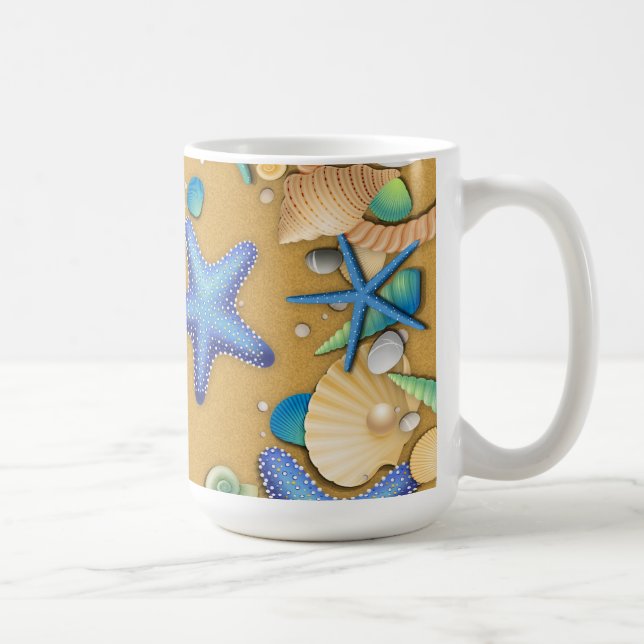 Caneca De Café Sea Shells Beach Mug (Direita)