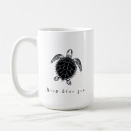 Caneca De Café Sea turtle b/w