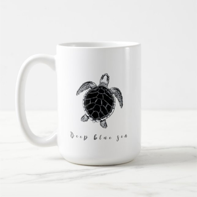 Caneca De Café Sea turtle b/w (Esquerda)