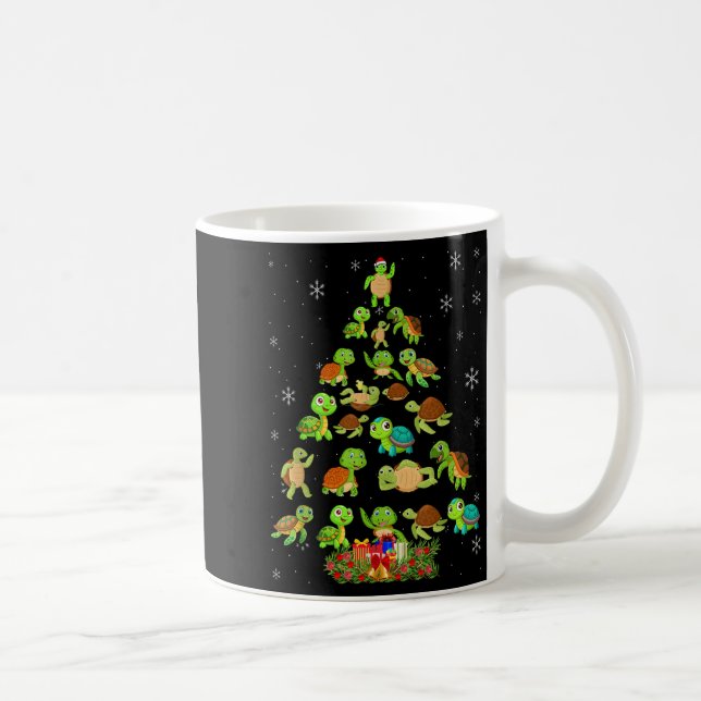 Caneca De Café Sea Turtle Christmas Tree Matching Family Xmas Tre (Direita)