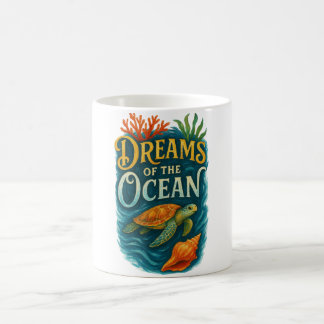 Caneca De Café Sea Turtle & Coral Art