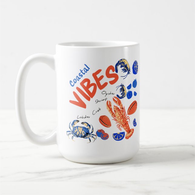 Caneca De Café Seafood Beach Fisherman Ocean Tropical Quote  (Esquerda)