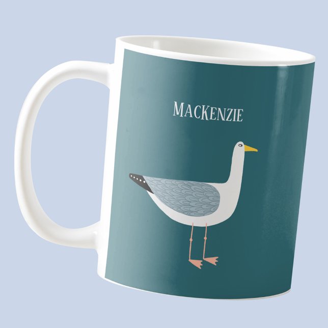 Caneca De Café Seagull Personalizado (Fun seagull personalized mug)