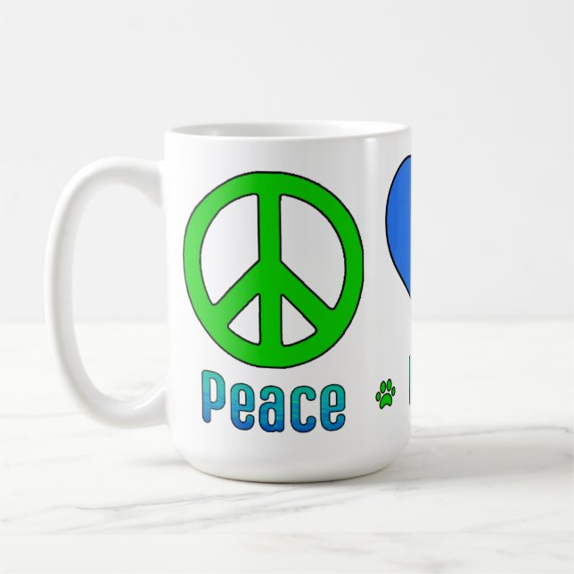 Caneca De Café Seahawks Blue Green Peace Love BBG Mug (Esquerda)