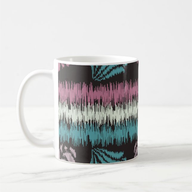 Caneca De Café Seamless abstract ikat pattern with the image of f (Esquerda)