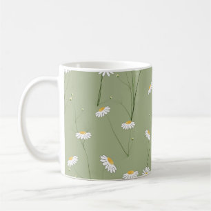 Caneca De Café Seamless floral pattern background with cosmos flo